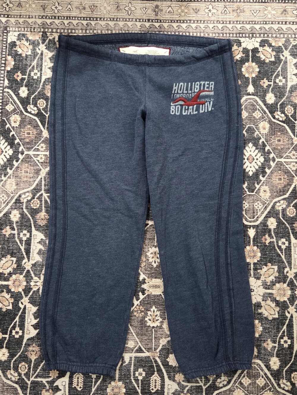 Y2K Vintage Hollister Navy Cropped Sweatpants X-Small